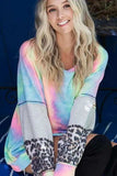 BiBi Tie Dye French Terry Sweatshirt with Contrast - Trendsi - Flyclothing LLC