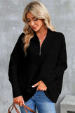 Half Zip Pocketed Dropped Shoulder Sweatshirt - Trendsi - Flyclothing LLC