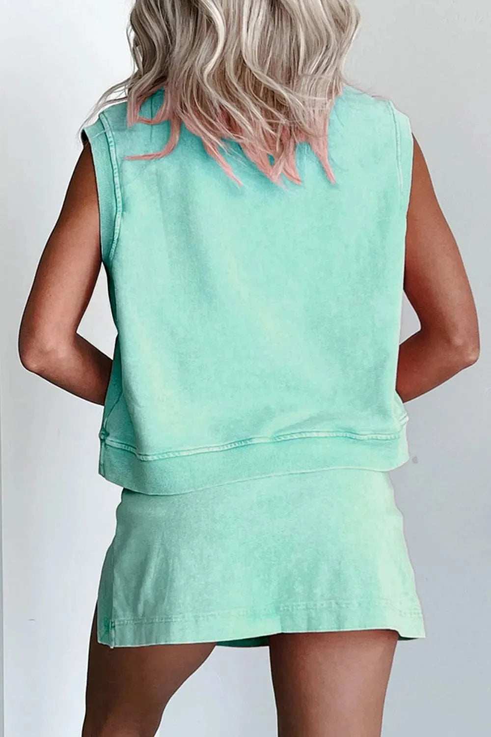 Round Neck Top and Skort Set - Trendsi - Flyclothing LLC