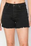 RISEN Full Size High Waist Raw Hem Denim Shorts - Trendsi - Flyclothing LLC