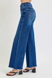 RISEN Tummy Control High Rise Wide Leg Jeans - Trendsi - Flyclothing LLC