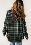 Plaid Button Up Long Sleeve Hooded Jacket - Trendsi - Flyclothing LLC
