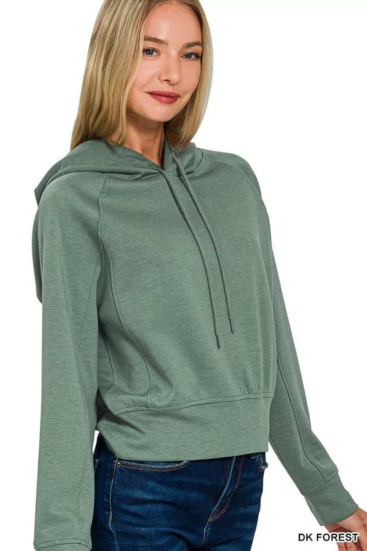 Zenana Drawstring Scuba Hoodie - Trendsi - Flyclothing LLC
