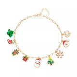 18K Gold-Plated Resin Christmas Theme Necklace - Trendsi - Flyclothing LLC