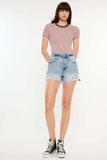 Kancan Distressed High Waist Denim Shorts with Pockets - Trendsi - Flyclothing LLC