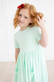 Pastel Green S/S Pocket Twirl Dress - Mila & Rose ® - Flyclothing LLC