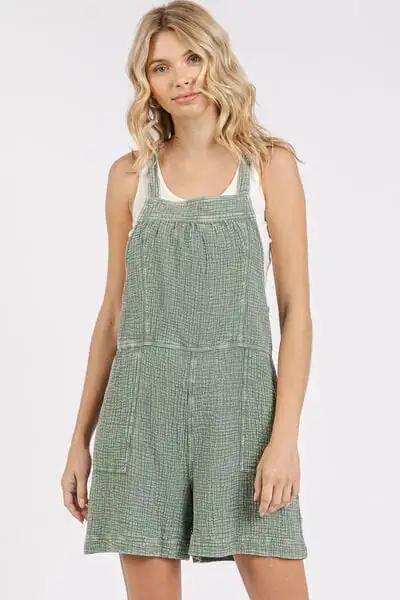 Mittoshop Textured Knotted Wide Strap Overalls - Trendsi - Flyclothing LLC