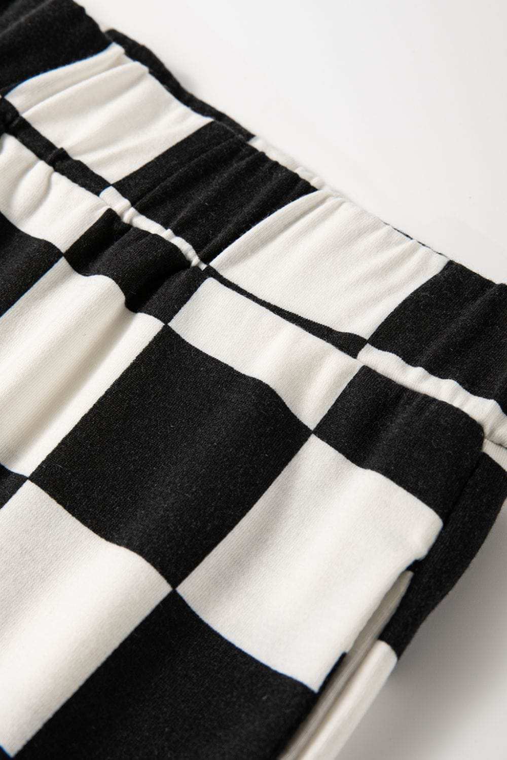 Checkerboard V Neck Loose Tee and Shorts Set - Trendsi - Flyclothing LLC