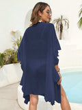 Ruffled Open Front Cover-Up - Trendsi - Flyclothing LLC