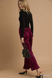 Umgee Velvet Pleated Wide Leg Pants - Trendsi - Flyclothing LLC