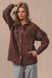 BiBi Quilted Wrinkle Gauze Long Sleeve Shacket - Trendsi - Flyclothing LLC