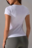 Square Neck Active T-Shirt with Detachable Chest Pads - Trendsi - Flyclothing LLC