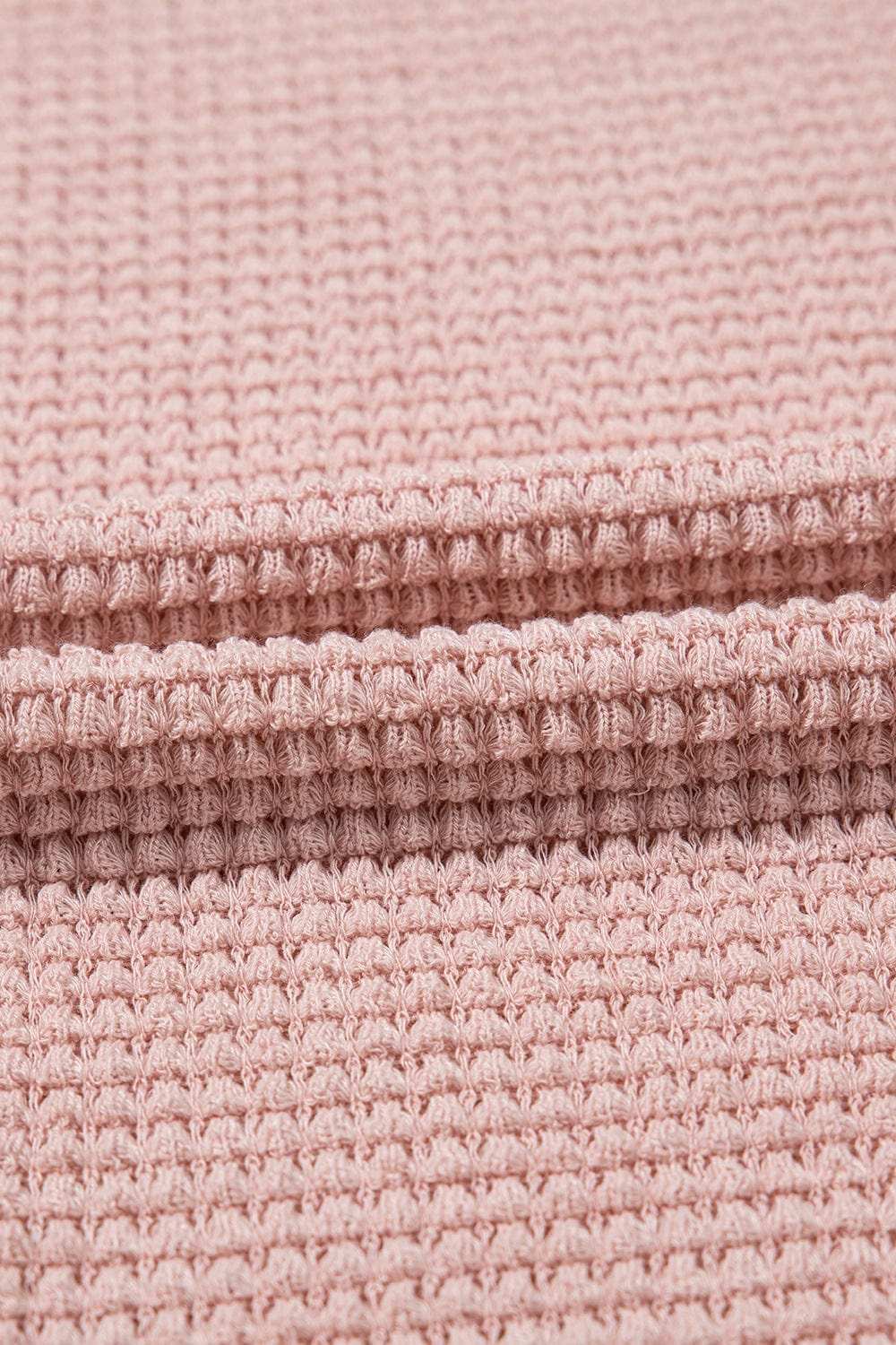 Lace Patchwork Waffle Short Sleeve Knit Top - Trendsi - Flyclothing LLC