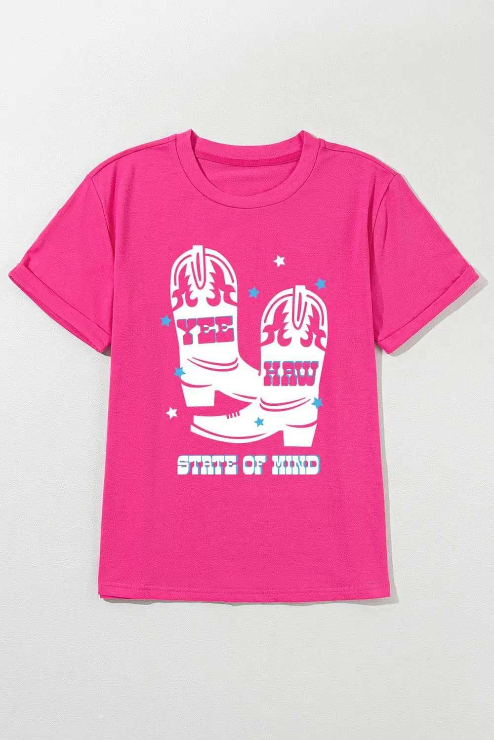 Graphic Round Neck Short Sleeve T-Shirt - Trendsi - Flyclothing LLC