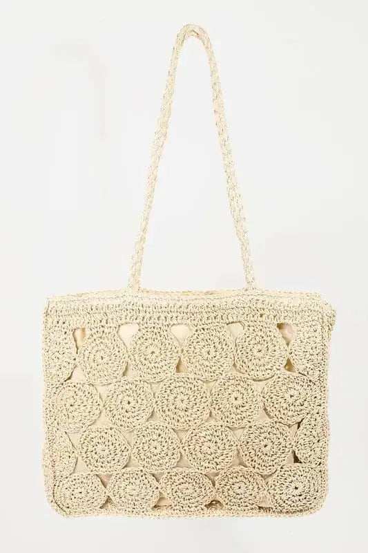 Fame Square Braided Pattern Tote Bag - Trendsi - Flyclothing LLC