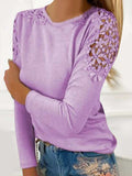 Full Size Cutout Round Neck Long Sleeve T-Shirt - Trendsi - Flyclothing LLC