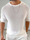 Men's Round Neck Drop Shouler Knit Top - Trendsi - Flyclothing LLC