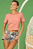 BiBi Rib Knit with Back Cross and Tied Detailed Top - Trendsi - Flyclothing LLC