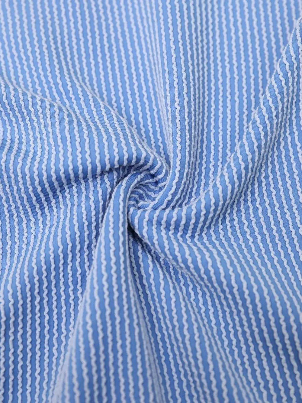 Backless Textured Round Neck Half Sleeve Romper - Trendsi - Flyclothing LLC