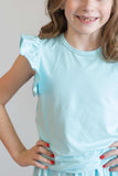 Aqua S/S Ruffle Tee - Mila & Rose ® - Flyclothing LLC