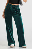 Drawstring Elastic Waist Straight Leg Pants - Trendsi - Flyclothing LLC