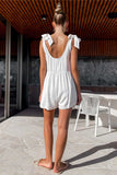 Full Size Scoop Neck Tie Shoulder Romper - Trendsi - Flyclothing LLC