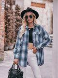 Plaid Button-Down Long Sleeve Shirt - Trendsi - Flyclothing LLC