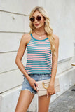 Florira Contrast Striped Round Neck Cami - Trendsi - Flyclothing LLC