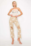RISEN Full Size High Rise Star Printed Frayed Hem Jeans - Trendsi - Flyclothing LLC