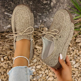 Round Toe Lace-Up Sneakers - Trendsi - Flyclothing LLC