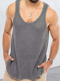 Men's Plus Size Round Neck Wide Strap Tank - Trendsi - Flyclothing LLC