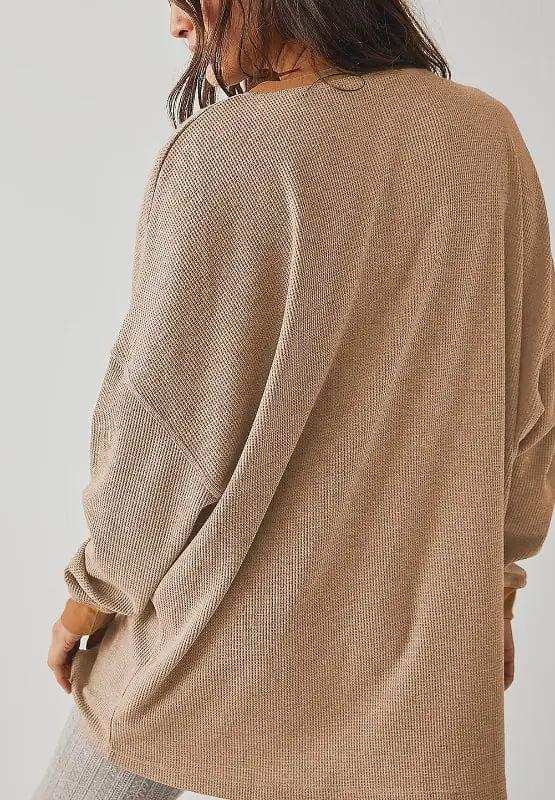 Round Neck Long Sleeve Sweatshirt - Trendsi - Flyclothing LLC