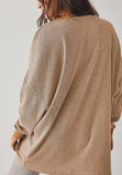 Round Neck Long Sleeve Sweatshirt - Trendsi - Flyclothing LLC