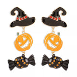 Halloween 18K Gold-Plated Alloy Pumpkin Earrings - Trendsi - Flyclothing LLC