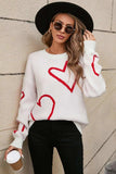 Angel Wings Heart Dropped Shoulder Long Sleeve Sweater - Trendsi - Flyclothing LLC