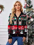 Reindeer Button Up Long Sleeve Cardigan - Trendsi - Flyclothing LLC
