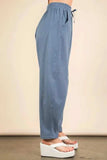 VERY J Solid Barrel Comfy Woven Pants - Trendsi - Flyclothing LLC