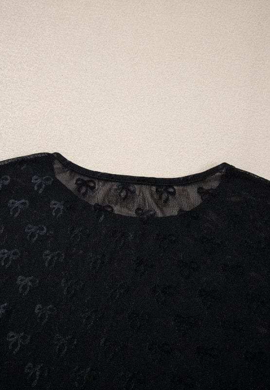 Bow Round Neck Long Sleeve Top - Trendsi - Flyclothing LLC