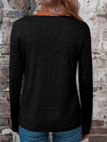 Crisscross V-Neck Long Sleeve T-Shirt - Trendsi - Flyclothing LLC