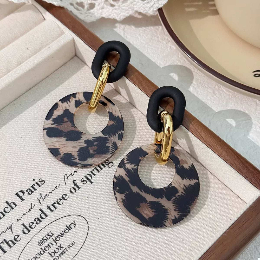 Printed Circle Dangle Earrings - Trendsi - Flyclothing LLC
