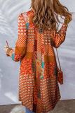 Printed Button Up Long Sleeve Cardigan - Trendsi - Flyclothing LLC