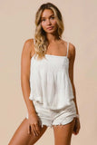 BiBi Fringed Hem Smocked Cami - Trendsi - Flyclothing LLC