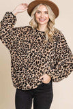 Culture Code Leopard Faux Fur Round Neck Top - Trendsi - Flyclothing LLC