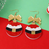 Christmas Dangle Earrings with Bow - Trendsi - Flyclothing LLC