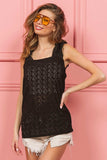 BiBi Eyelet Ruffle Wide Strap Tank - Trendsi - Flyclothing LLC