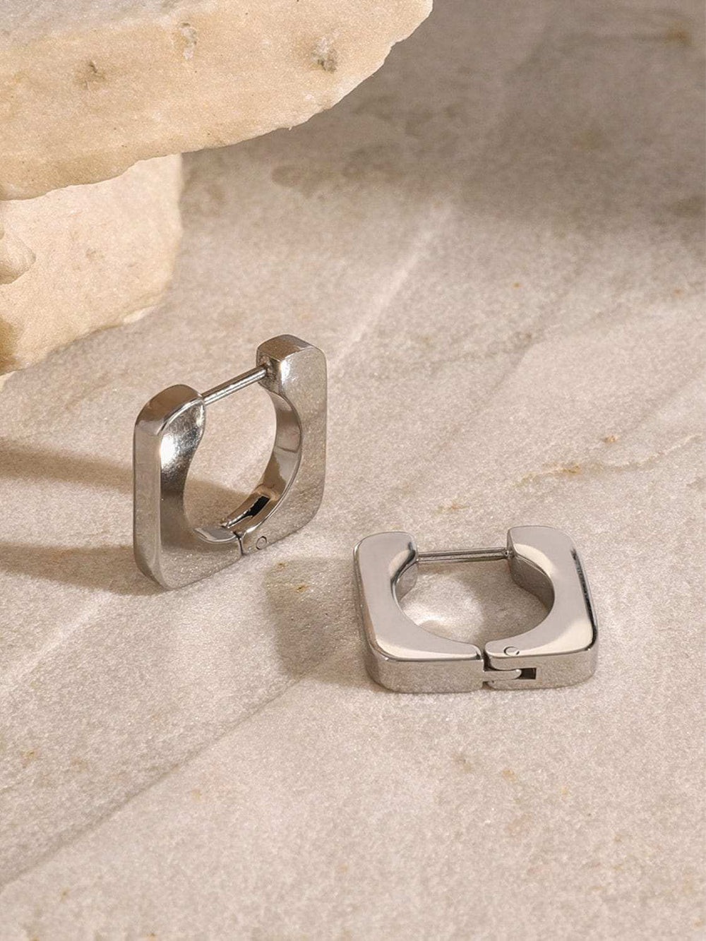 18K Gold-Plated Stainless Steel Square Earrings - Trendsi - Flyclothing LLC