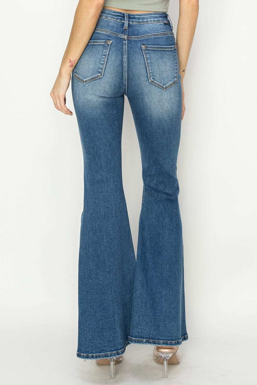 RISEN Full Size High Rise Front Seam Detailed Flare Jeans - Trendsi - Flyclothing LLC
