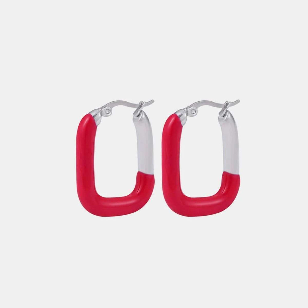 Stainless Steel Drip Oil Contrast Earring - Trendsi - Flyclothing LLC