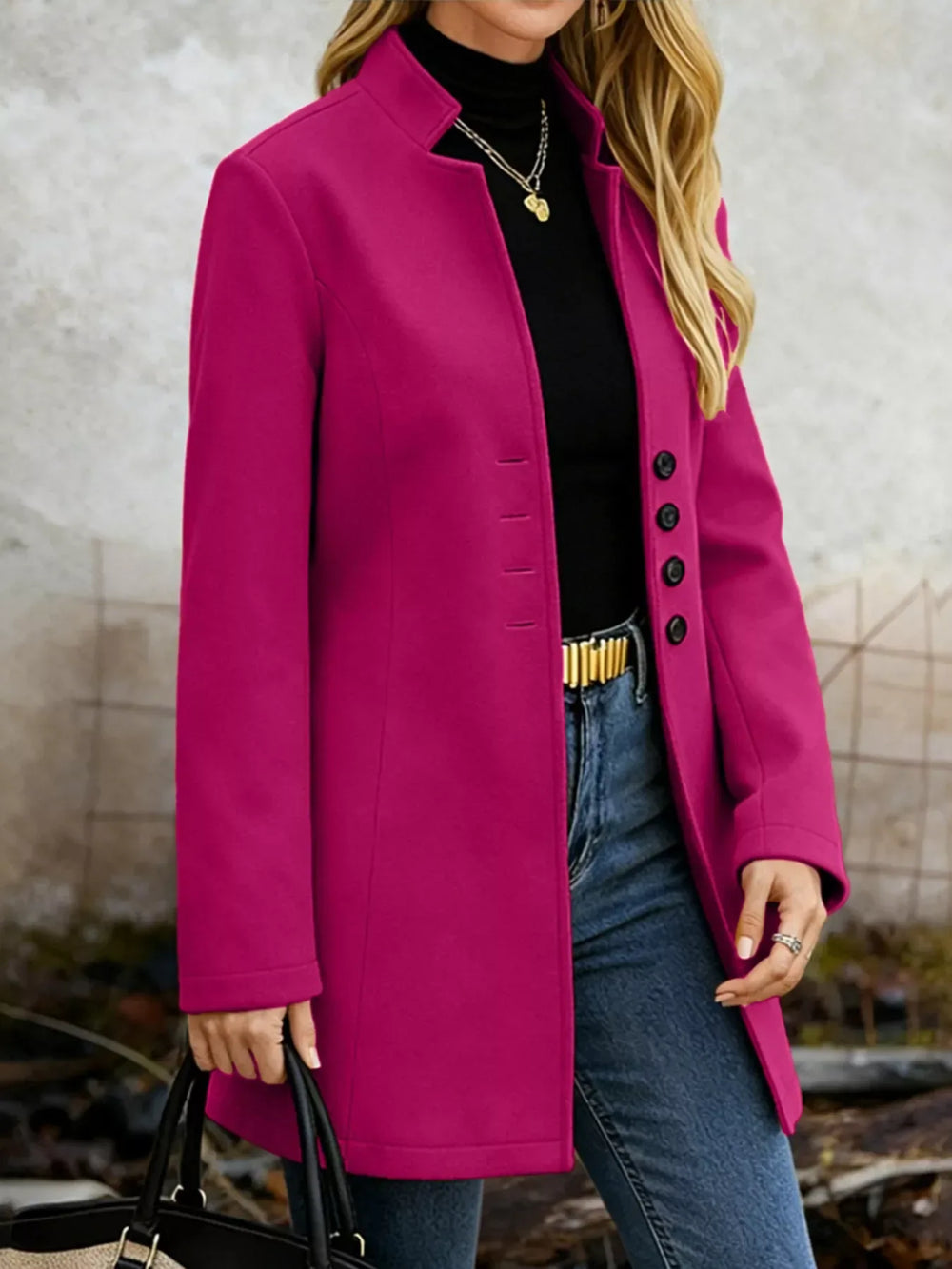 Button-Down Longline Outerwear - Trendsi - Flyclothing LLC