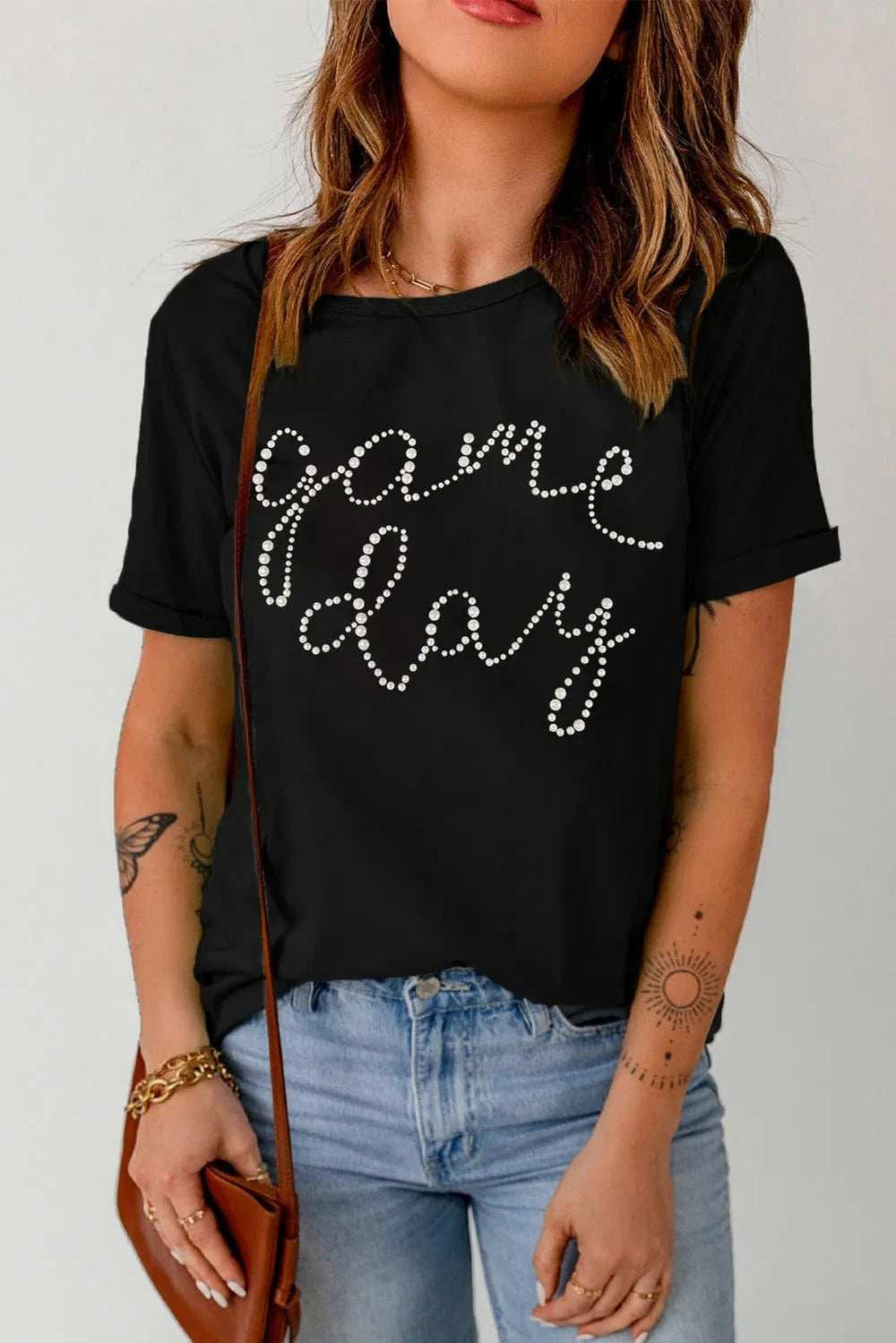 Full Size GAME DAY Round Neck Short Sleeve T-Shirt - Trendsi - Flyclothing LLC